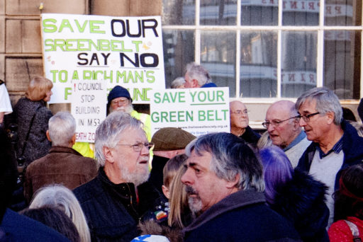 Protestors outside Wallasey Town Hall, 25 Feb 2019