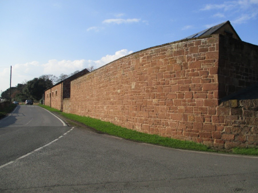 Image of a beautifully preserved sandstone wall at Parkgate, Wirral